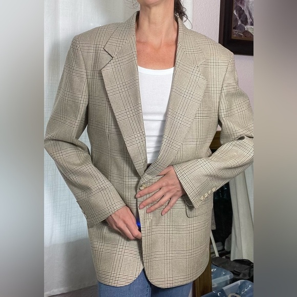 Vtg Wool Men’s Blazer Herringbone Robert Stock - Picture 13 of 15